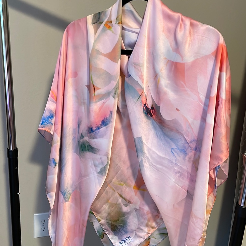 Satin-Silk rose large square hijab 150cm x 150cm